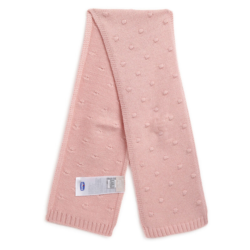 Girls Medium Pink Solid Cap with Scarf image number null